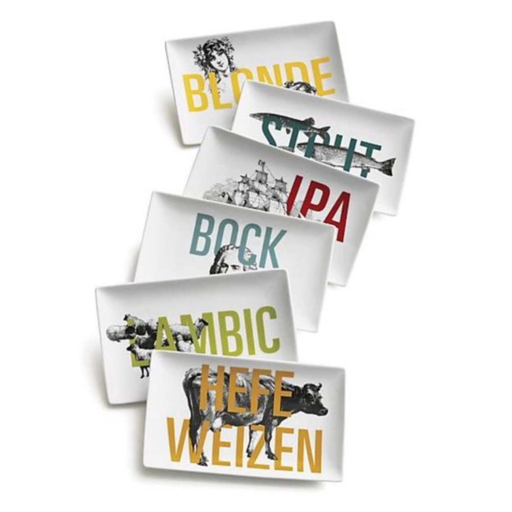 Crate & Barrel graphic appetizer plates, set of 6